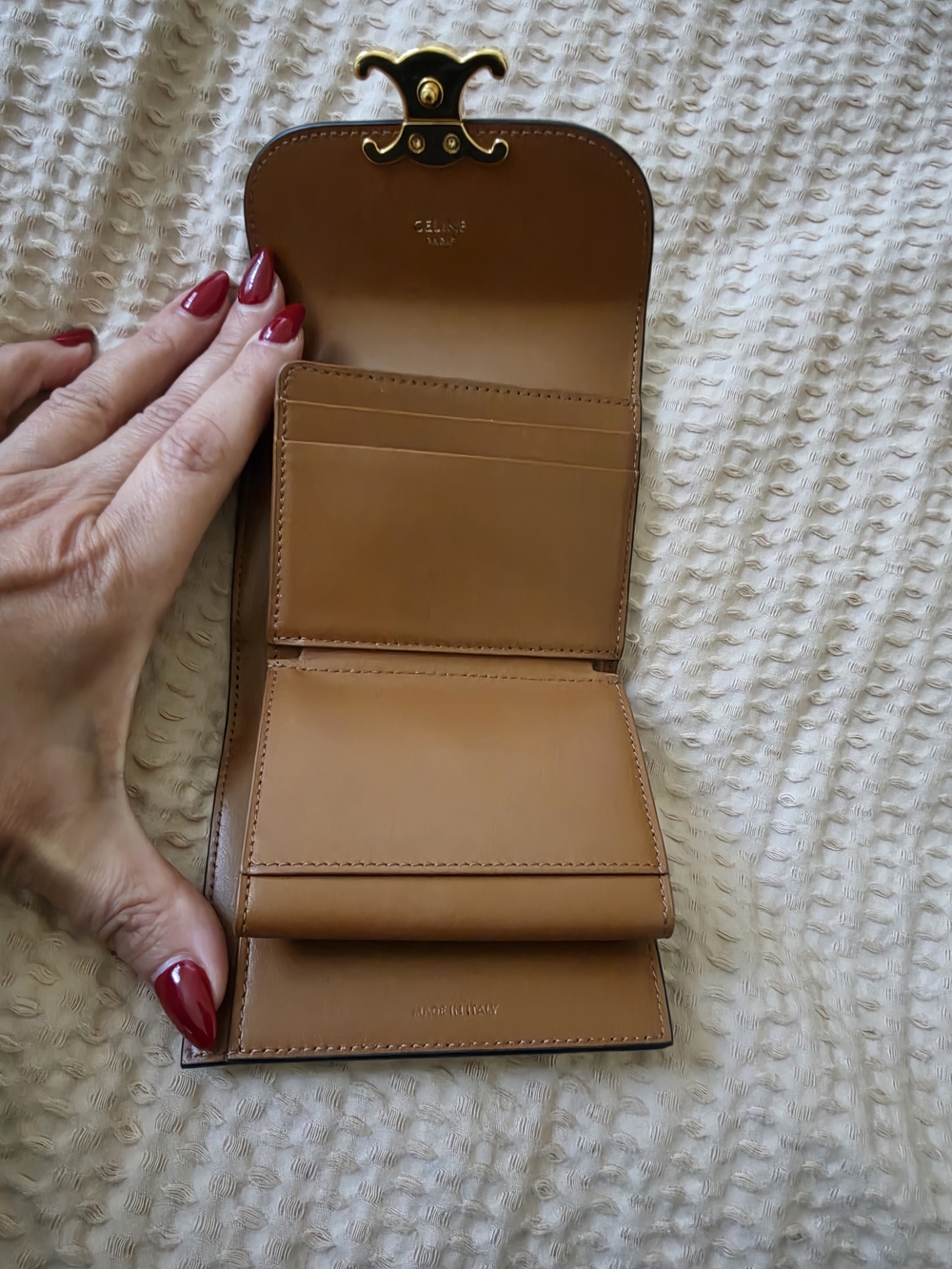 Celine Brown Monogram Wallet with Gold Triomphe Clasp - Picture 5 of 12